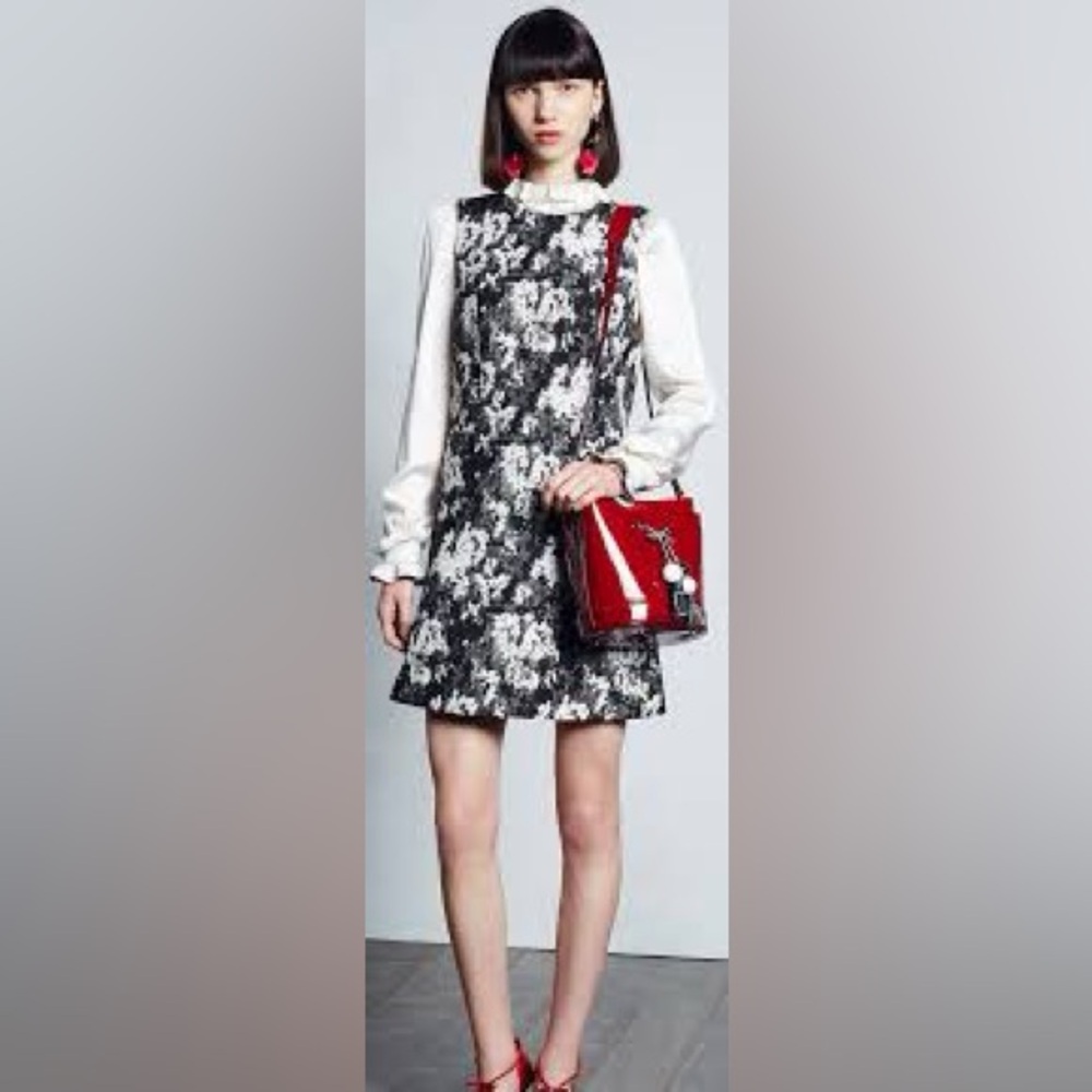 PAULE KA Black and White Floral Dress Sz 38